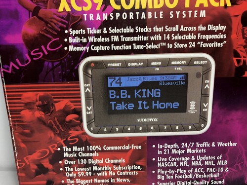 Audiovox XM Satellite Radio XCS9 Combo Pack (Complete)