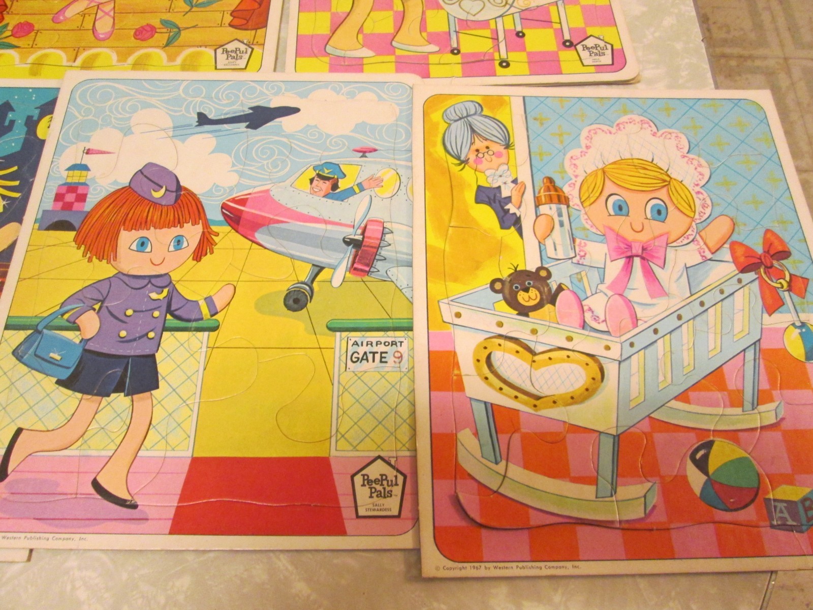 PeePul Pals 9 Cardboard Puzzles Whitman 1967 4583100