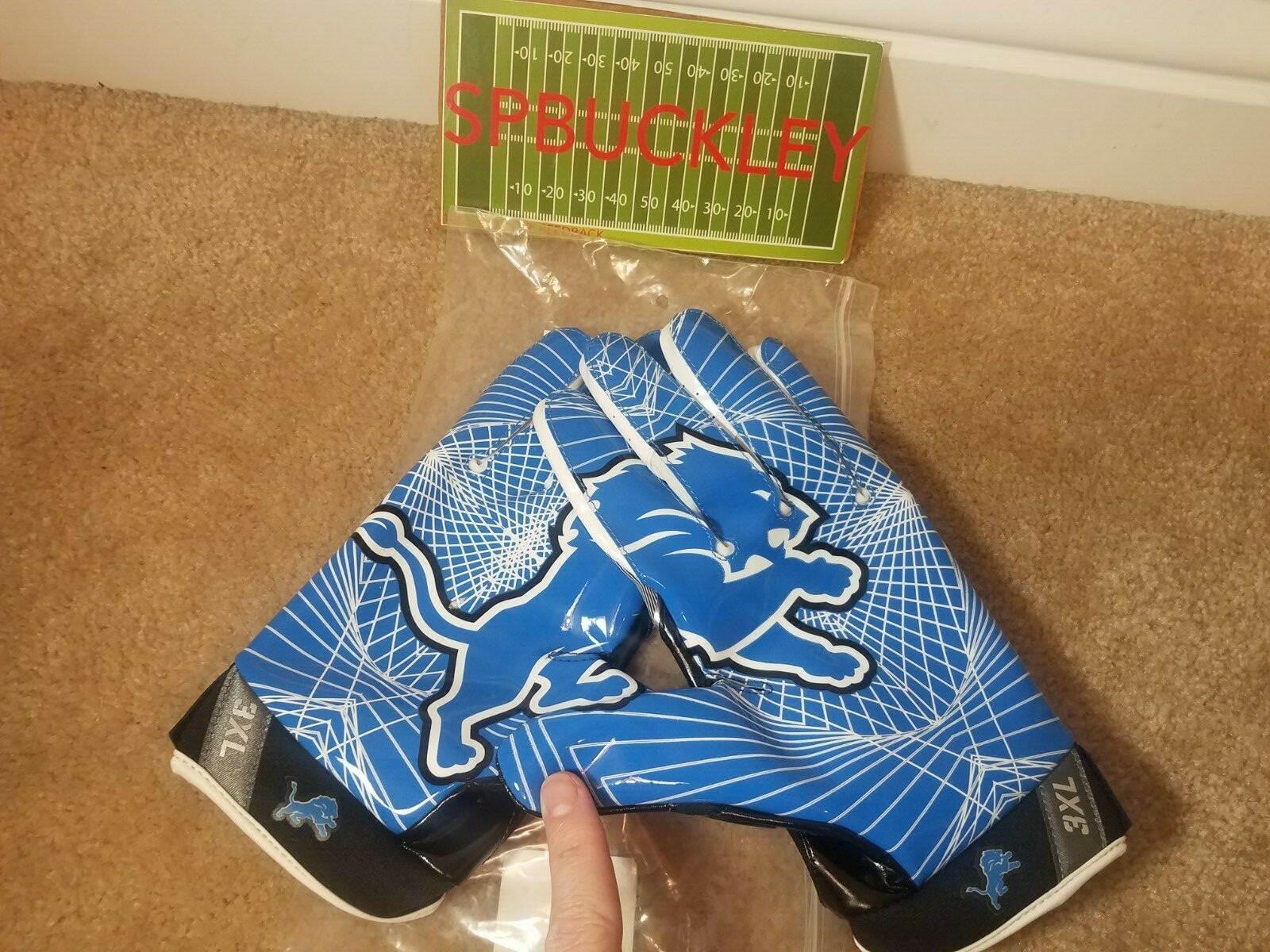 NIKE VAPOR JET 4 NFL DETROIT LIONS RECEIVERS FOOTBALL GLOVES