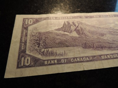 1954 BANK OF CANADA $ 10 TEN DOLLARS RARE PREFIX REPLACEMENT *U/T 0223247