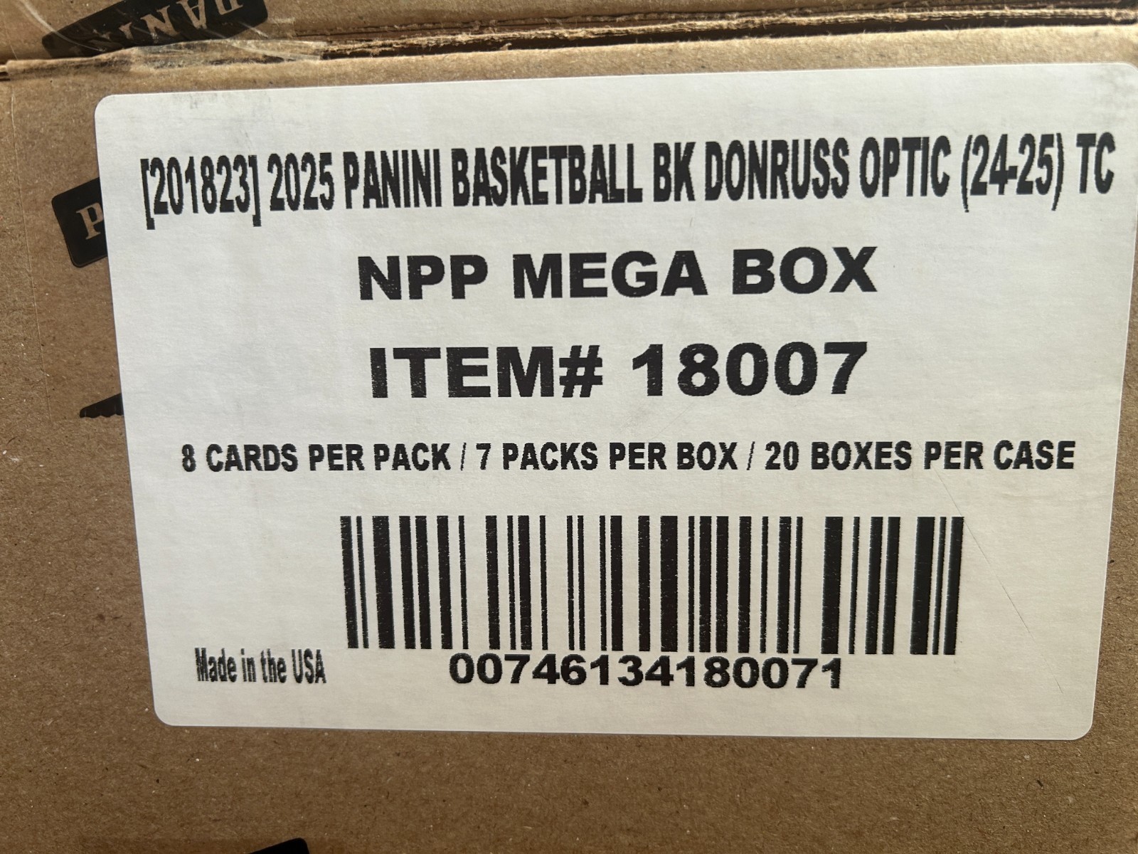 2024-25 Panini Donruss Optic Basketball NBA Mega Box Factory Sealed Case