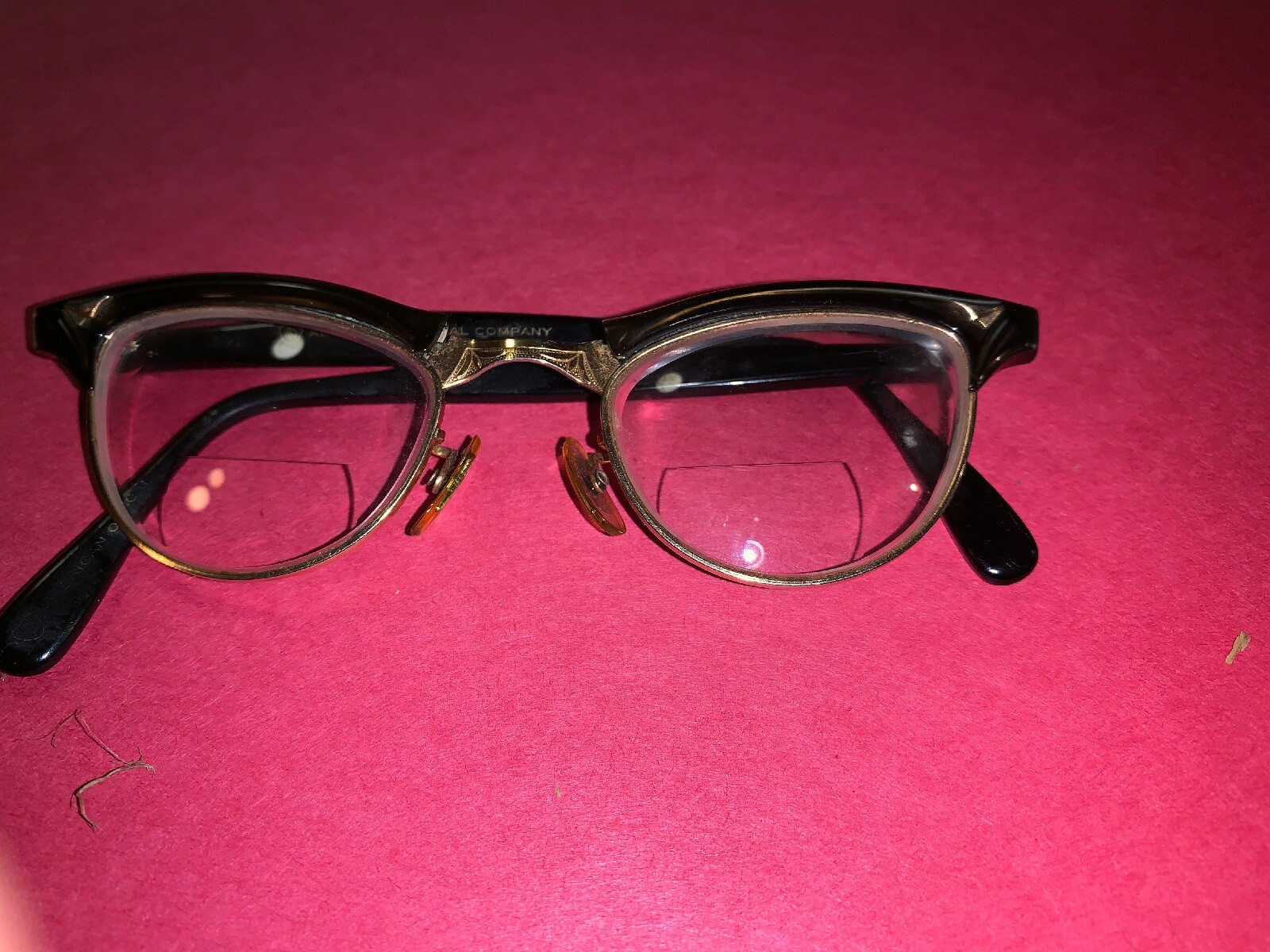 Vintage American Optical Eyeglasses  Cats Eye Horn Rim 10 K Gf