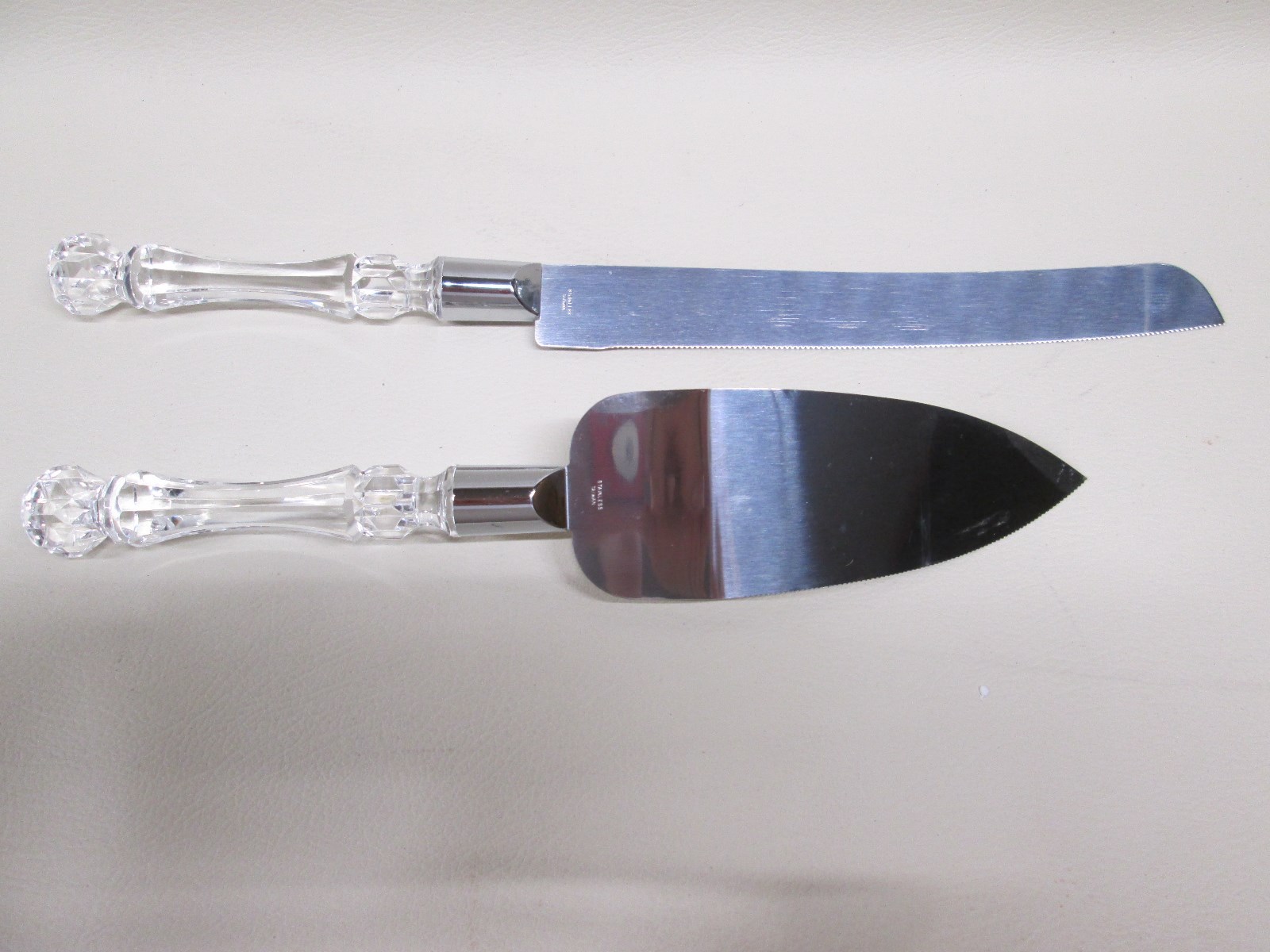 Cake Pie Server Spatula & Knife Set Clear plastic handle*