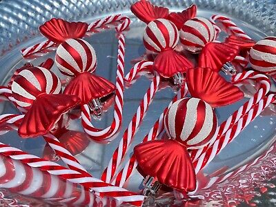 Peppermint Candy Cane Grinch Christmas Ornaments Tree Home Decor 16pc SET New