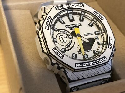 Pre-owned Casio G-shock Ga-2100mng-7ajr White Watch Box Manga Theme Rare Jpn
