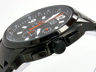 Pre-owned Esq Movado 07301418 Black Chronograph Swiss Quartz Men's Steel Watch Excel