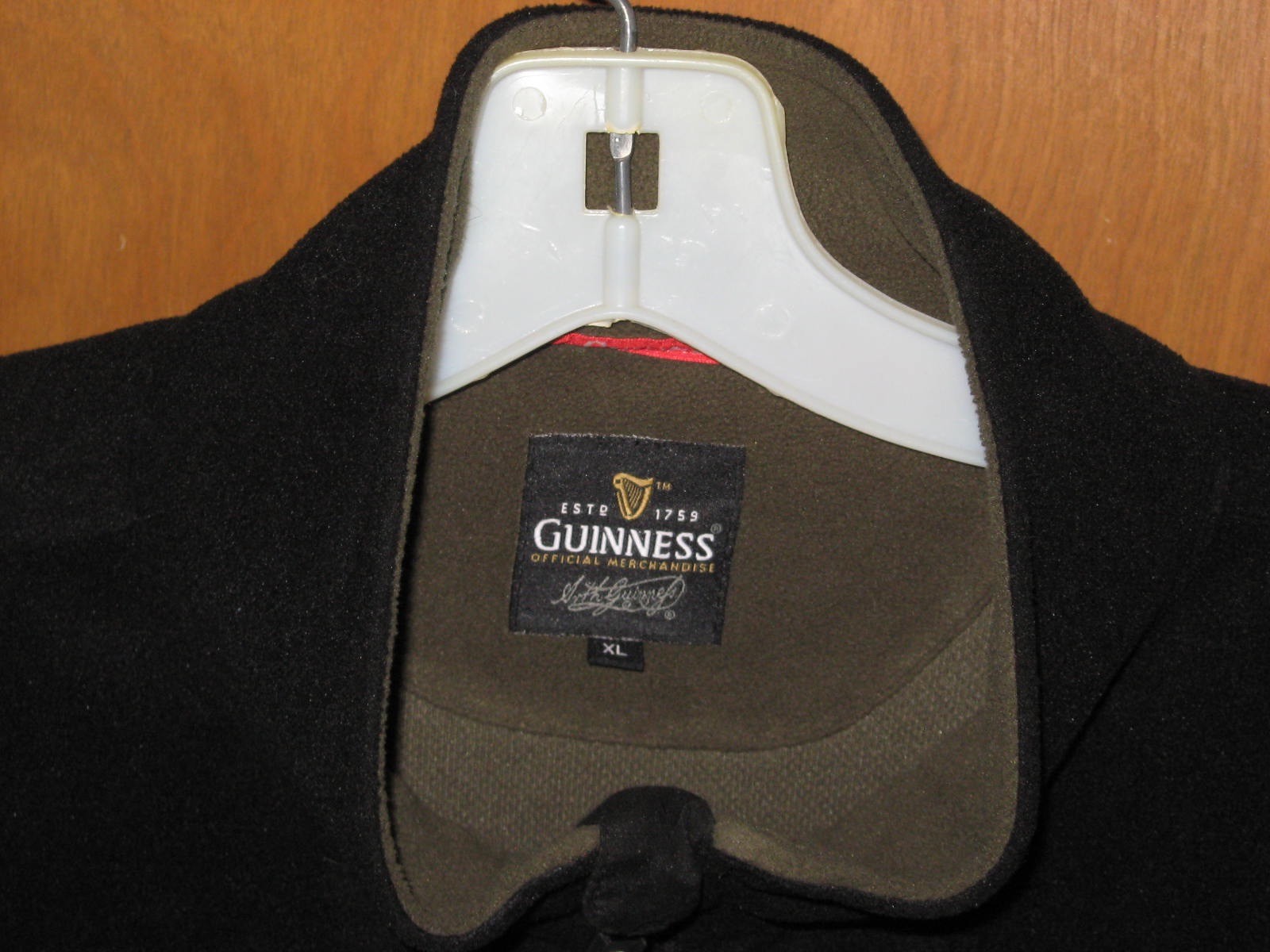 Guinness Women's Zip Front Jacket With Embroidered Guinness Logo Black Sz XL