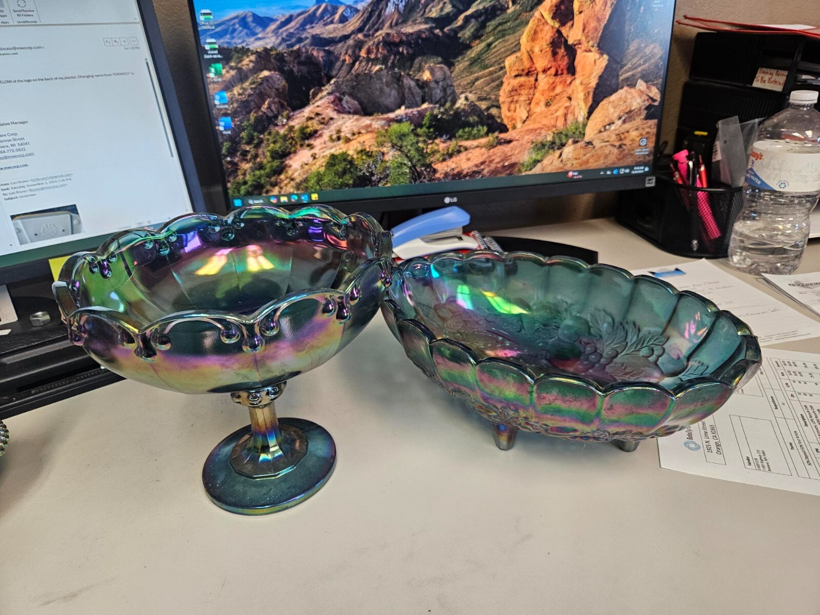 Vintage Indiana Carnival Glass Blue Fruit Bowl Set | eBay