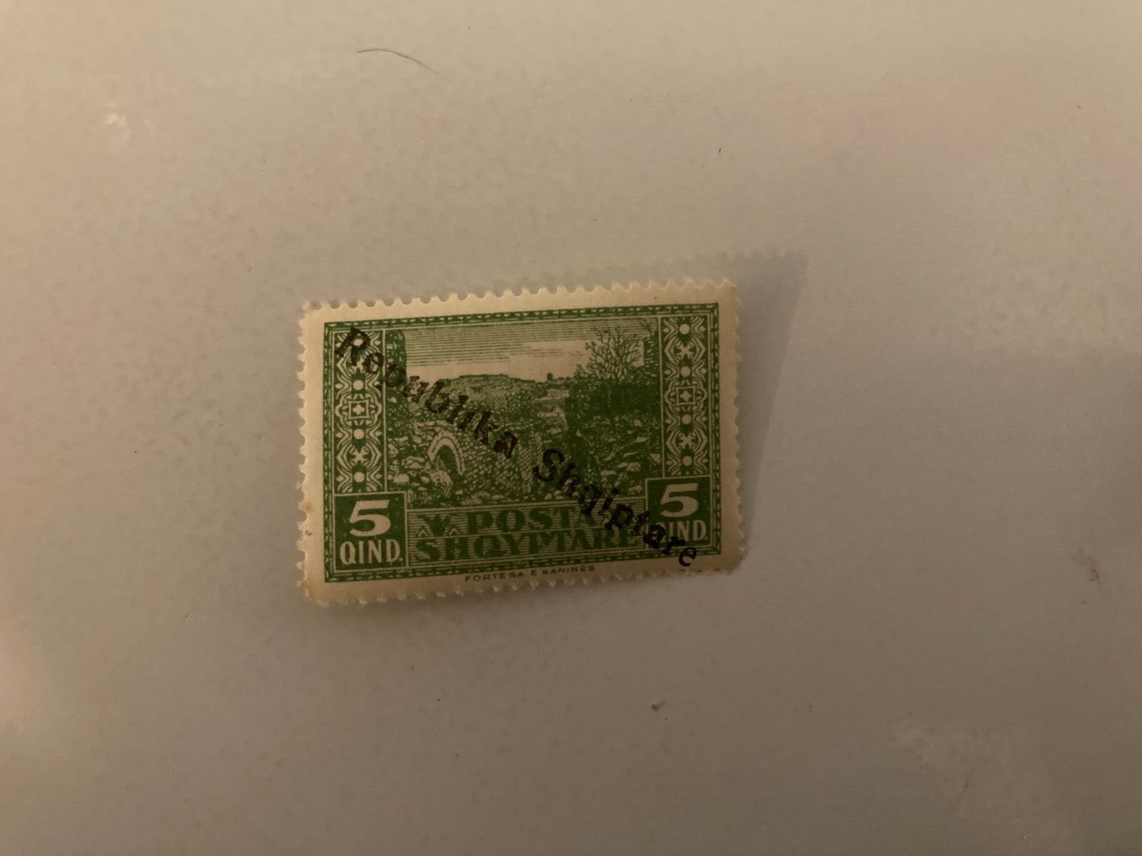 Albania 1925 Posta Shqiptare Stamp 5 Qind Republic Albania Ovpt Shqyptare