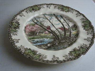 JOHNSON BROS. 'The Friendly Village' Willow England Porcelain 10.5'' Dinner Plate