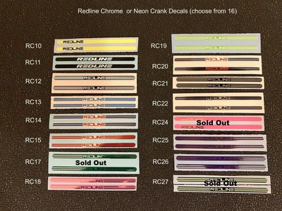 old school bmx decals stickers redline flight cranks red on yellow