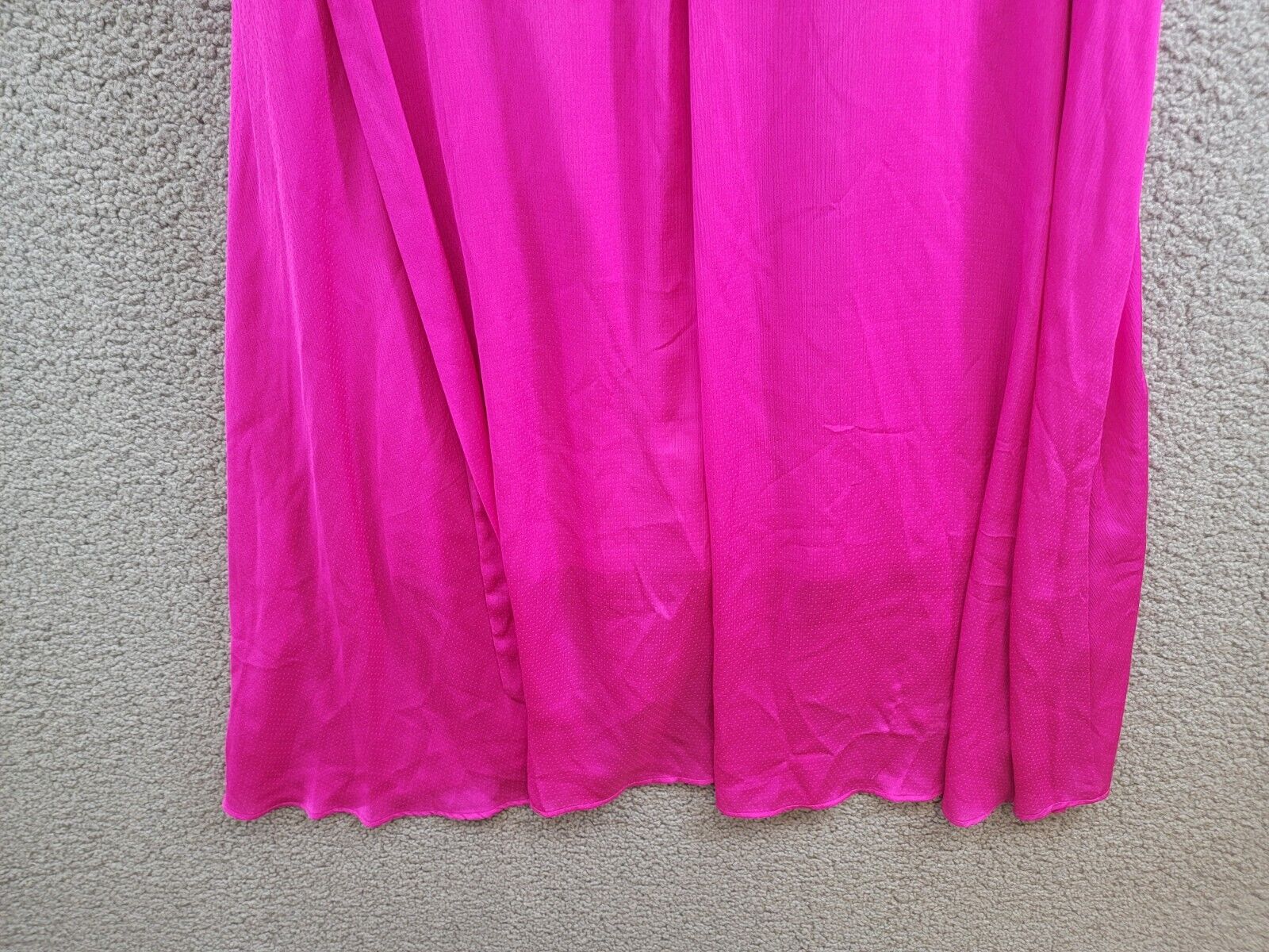 DKNY Plus Size Satin Ruffle-Sleeve High-Low Wrap Dress Women's 16W Power Pink - Picture 12 of 16