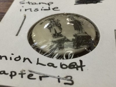 RELIGIOUS VINTAGE OLD ST COSMO DAMIANO STAMPED PINBACK