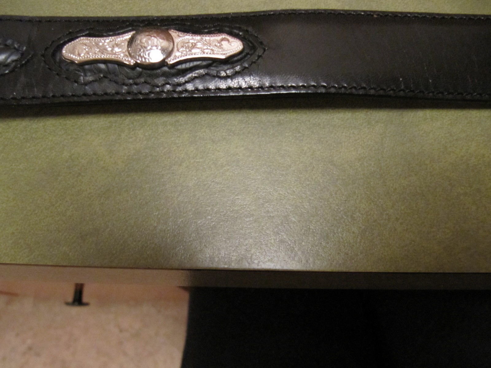 Resistol Full Grain Leather Black Skinny Belt Size Large Women's Men's Small