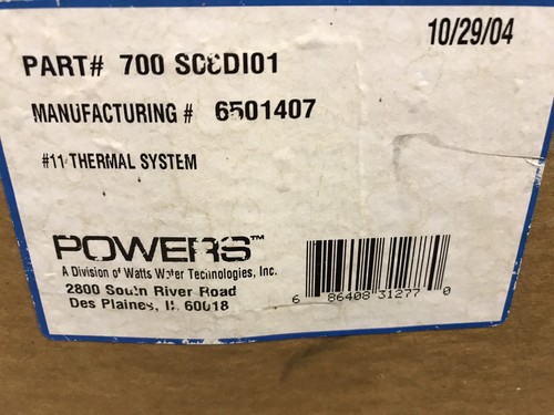 NEW Powers #11 Thermal System 700-S08DI101