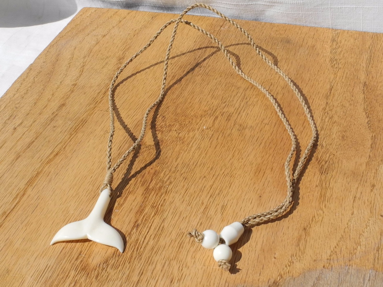 Polynesian Style Maori Bone Pendant Whales Tail Symbol of Speed & Strength