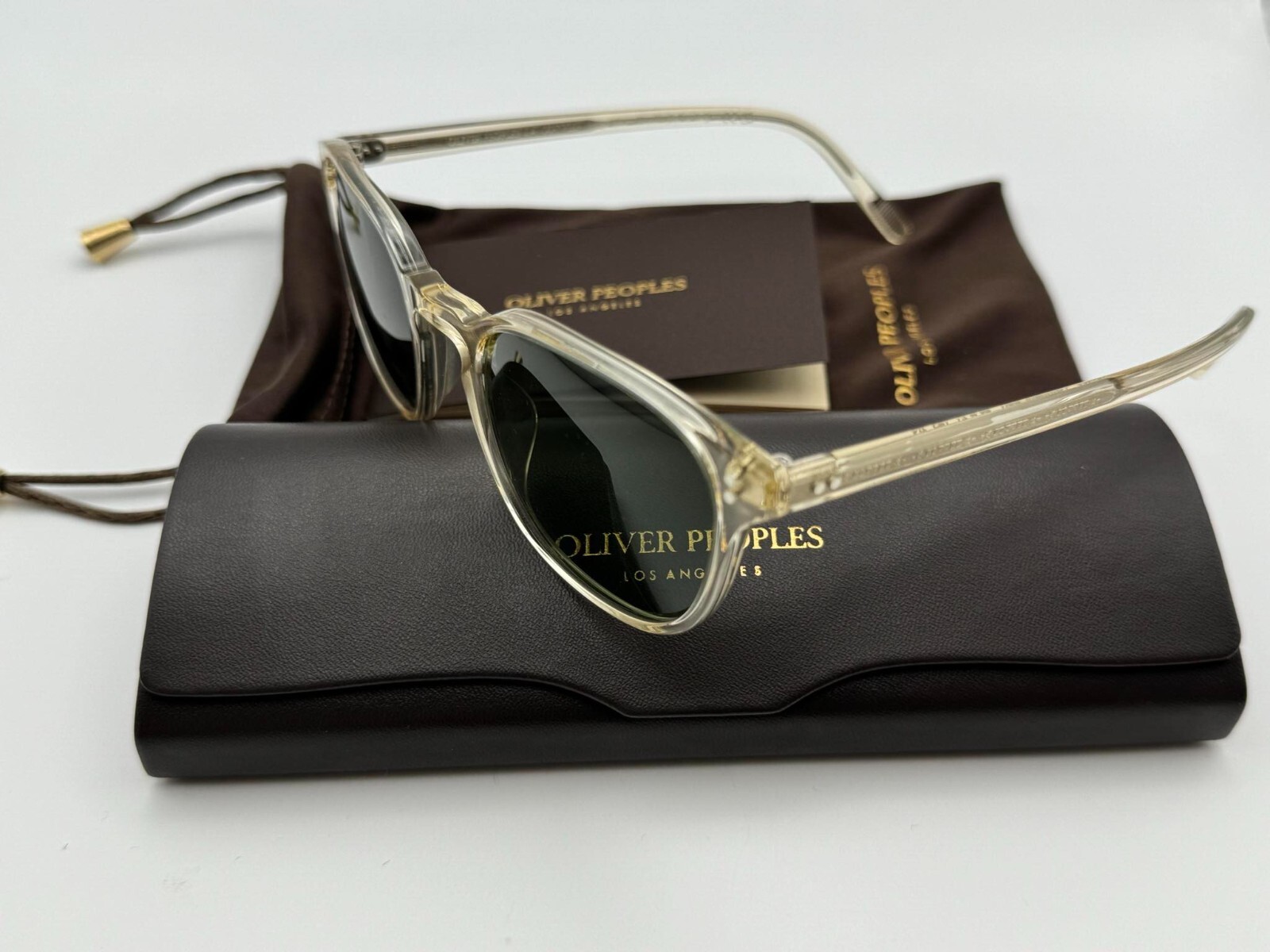 Pre-owned Oliver Peoples Fairmont Sun Ov5219s 109452 Buff / Green Sunglasses