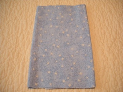 THREE 1/4 YRDS EACH OF 100% COTTON QUILTING FABRIC BLUE FLOWERS AND STARS