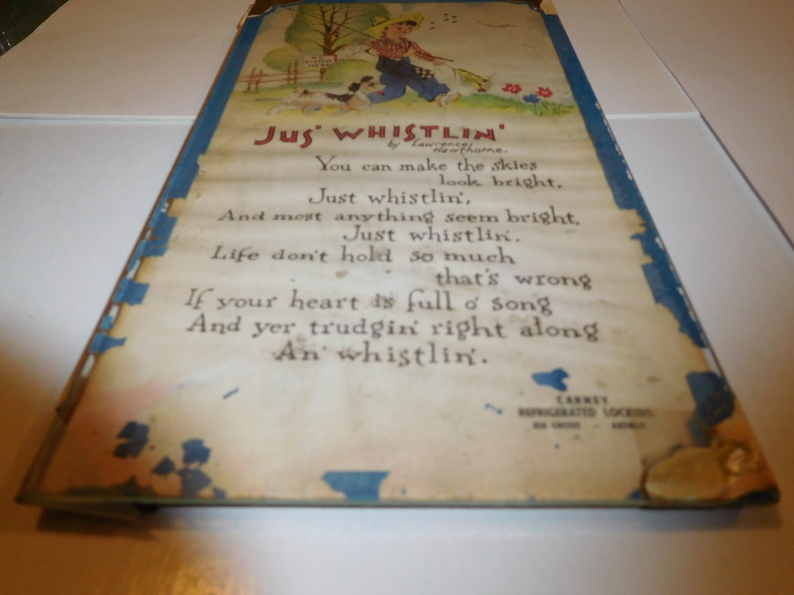 IDA GROVE-ARTHUR, IOWA--CARNEY REFIRIG. LOCKERS-GLASS FRONT-POEM-CUTE-AS IS