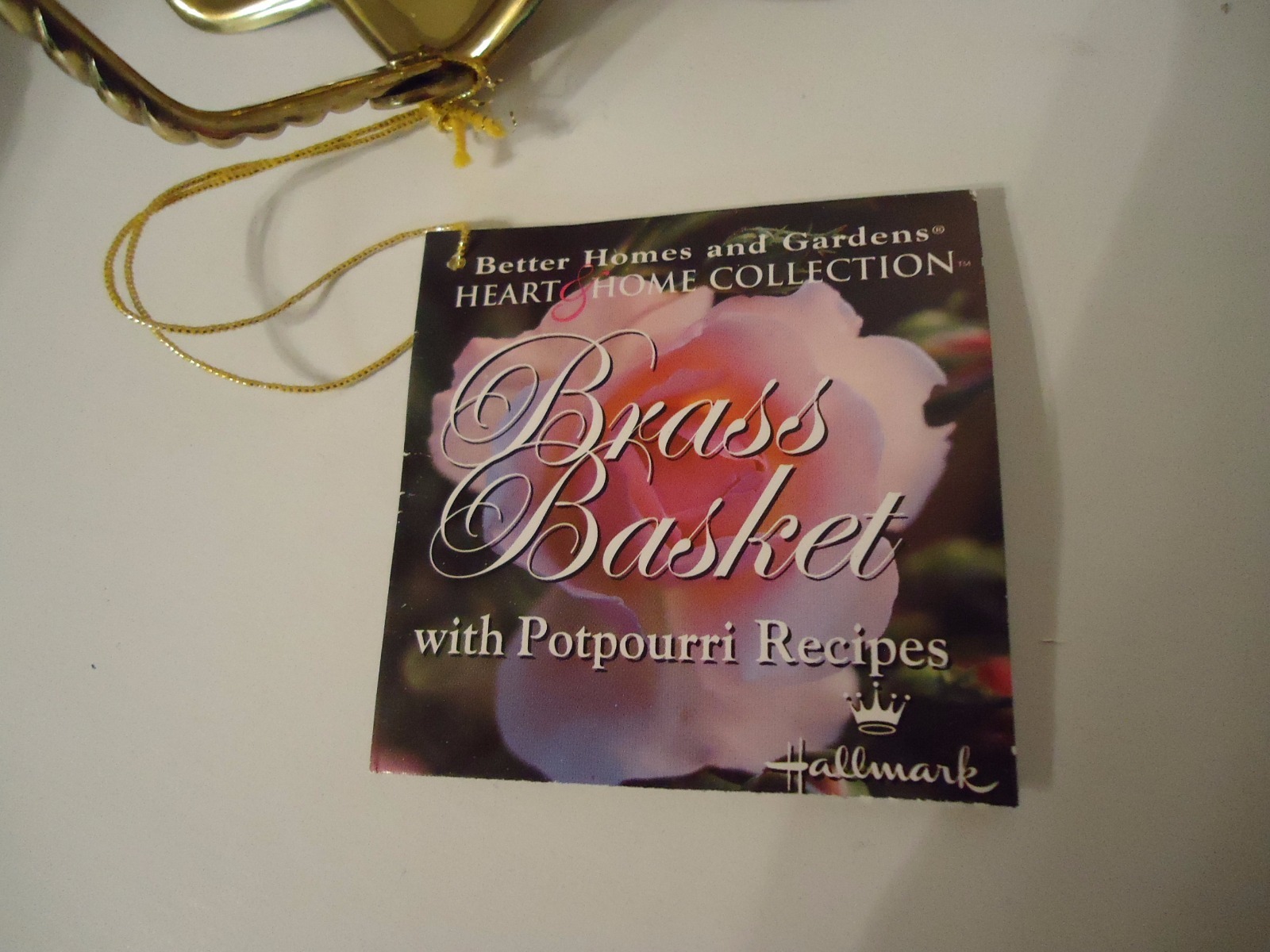 New Hallmark Brass Potpourri Basket Folding Handle 6 1/2