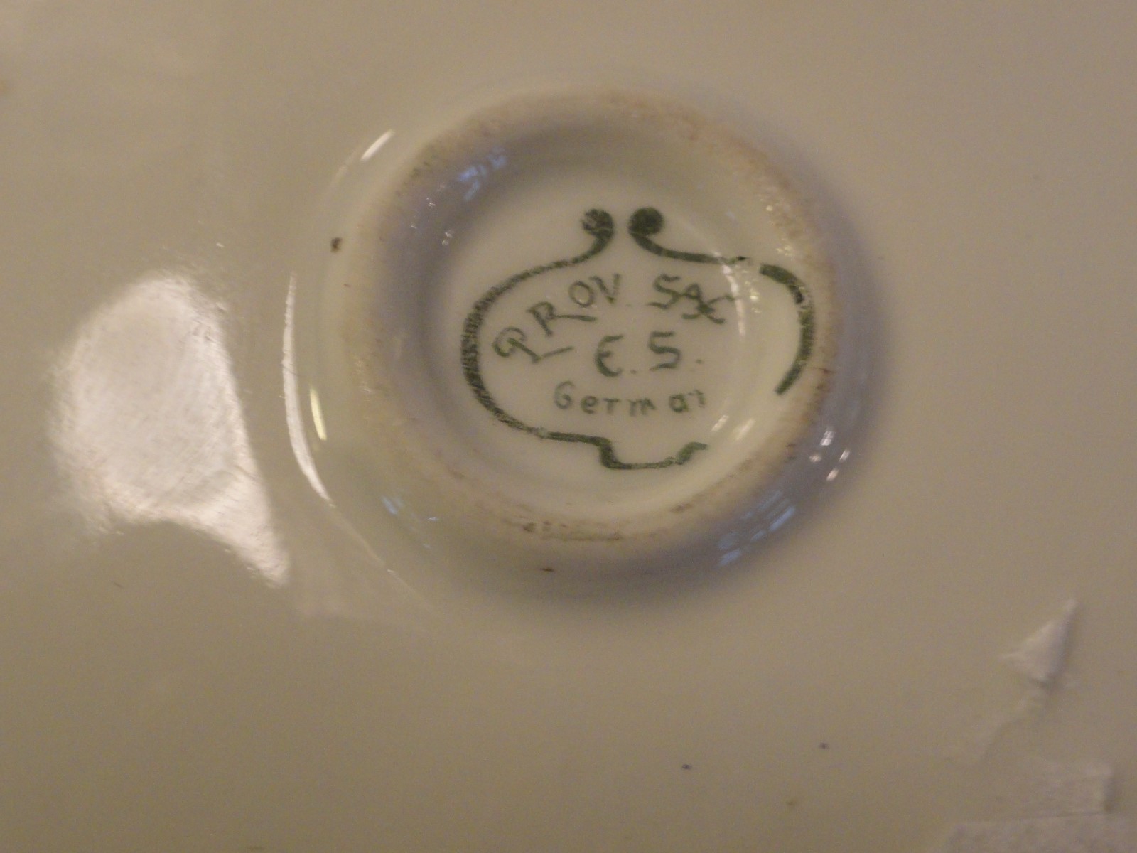 Old Majolica-Style Handled Bowl w/Unusual German Mark/Maker