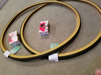 TWO(2) DURO 700X25 C BICYCLE TIRES FIXIE TRACK URBAN BLACK N GUMWALL & 2 TUBES 