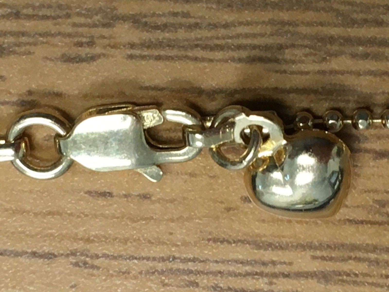 14K Yellow Gold Heart Anklet Measures 10 in long Weighs 3.3 gms Needs small fix