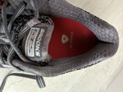 Brooks Womens 7.5M GTS17 DNA Black Gray Purple Running Shoe EUC