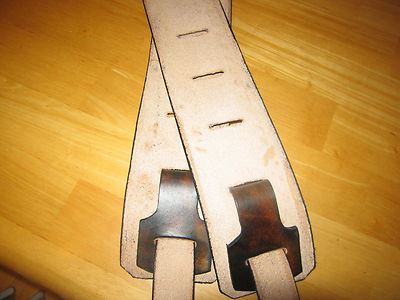 CUSTOM MADE GENUINE LEATHER GUITAR STRAP BROWN/ BLACK WITH YOUR NAME 3" WIDE