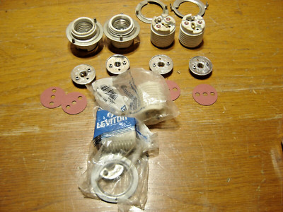 Salvage ~ New Leviton Threaded Porcelain Sockets ~ Keyless ~ Medium Base #4156