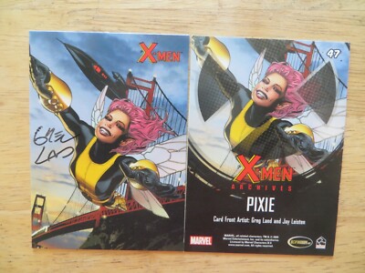 2009 X-MEN ARCHIVES PIXIE CARD # 47 SIGNED GREG LAND ART, WITH POA