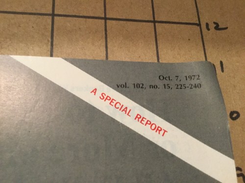 HIGH GRADE Unused: science news - oct 7, 1972 - 16pgs