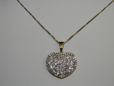 LOVE EARTH Sterling Silver and 14K GF Heart Crystal Necklace NWT