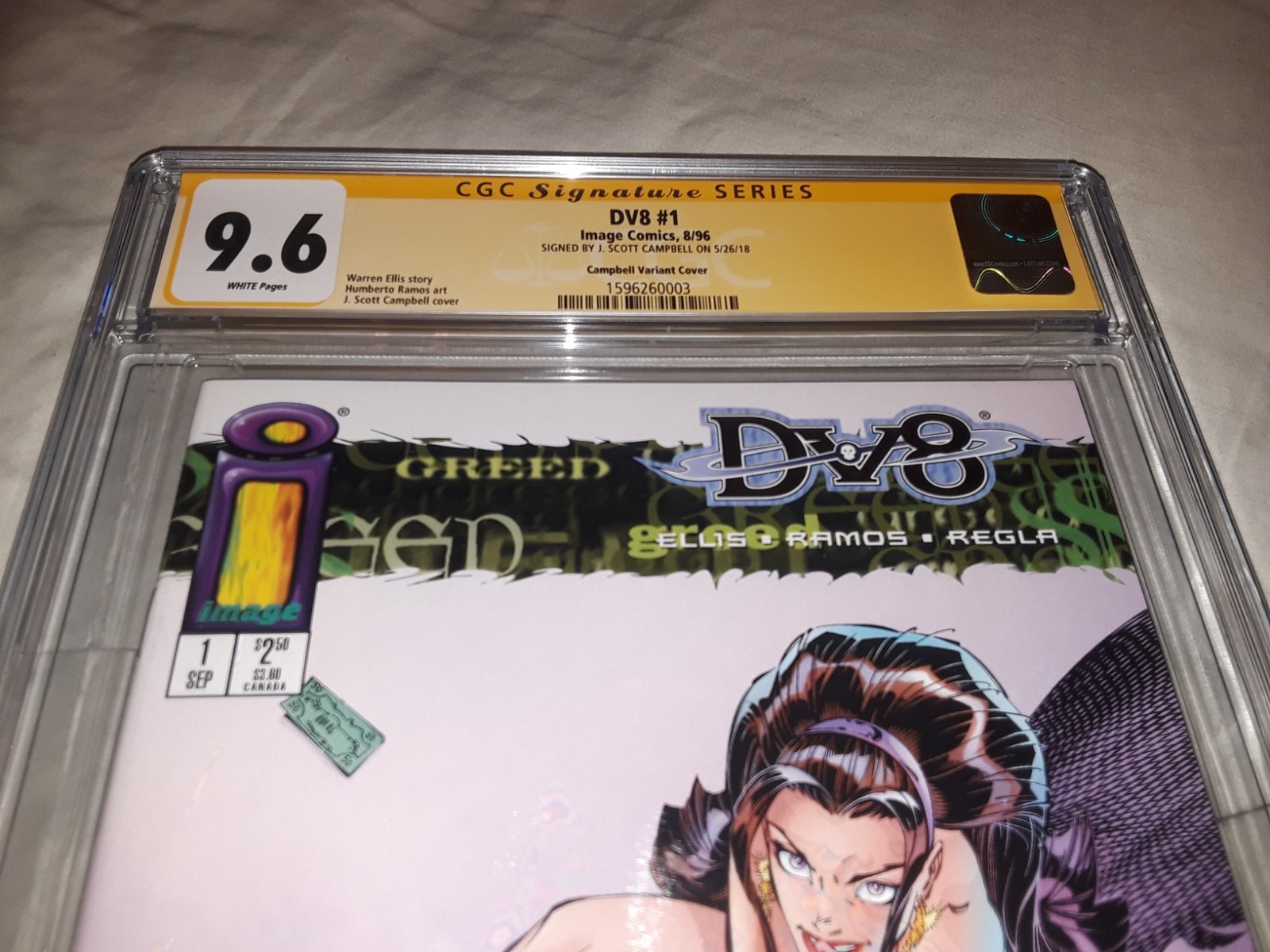 Signed DV8 #1 CGC SS 9.6 by J Scott Campbell cover artist - Image 1996
