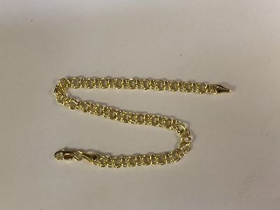 Pre-owned R C I 14k Yellow Gold Double Circle Link Charm Bracelet 1.6gr 7.25 Inch In No Stone