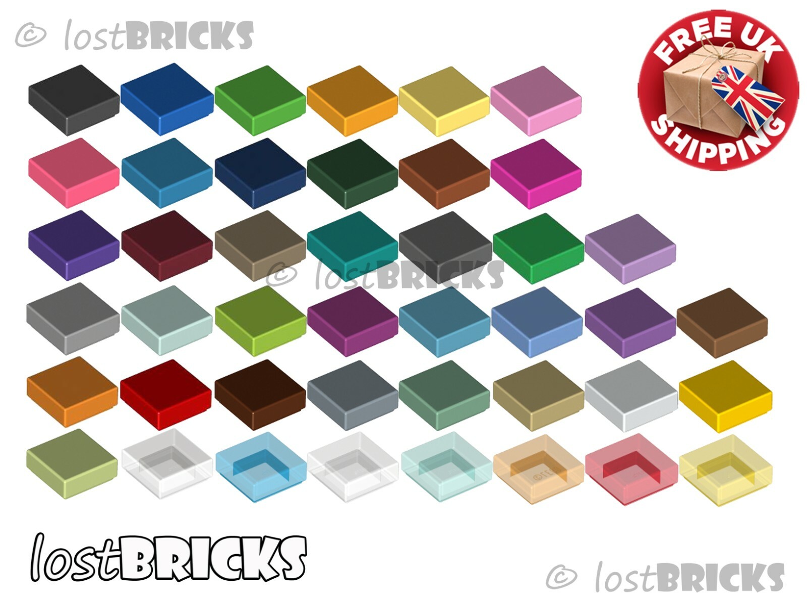 LEGO - Part 3070 - Pack of 5 x NEW LEGO Tiles 1x1 + SELECT COLOUR 