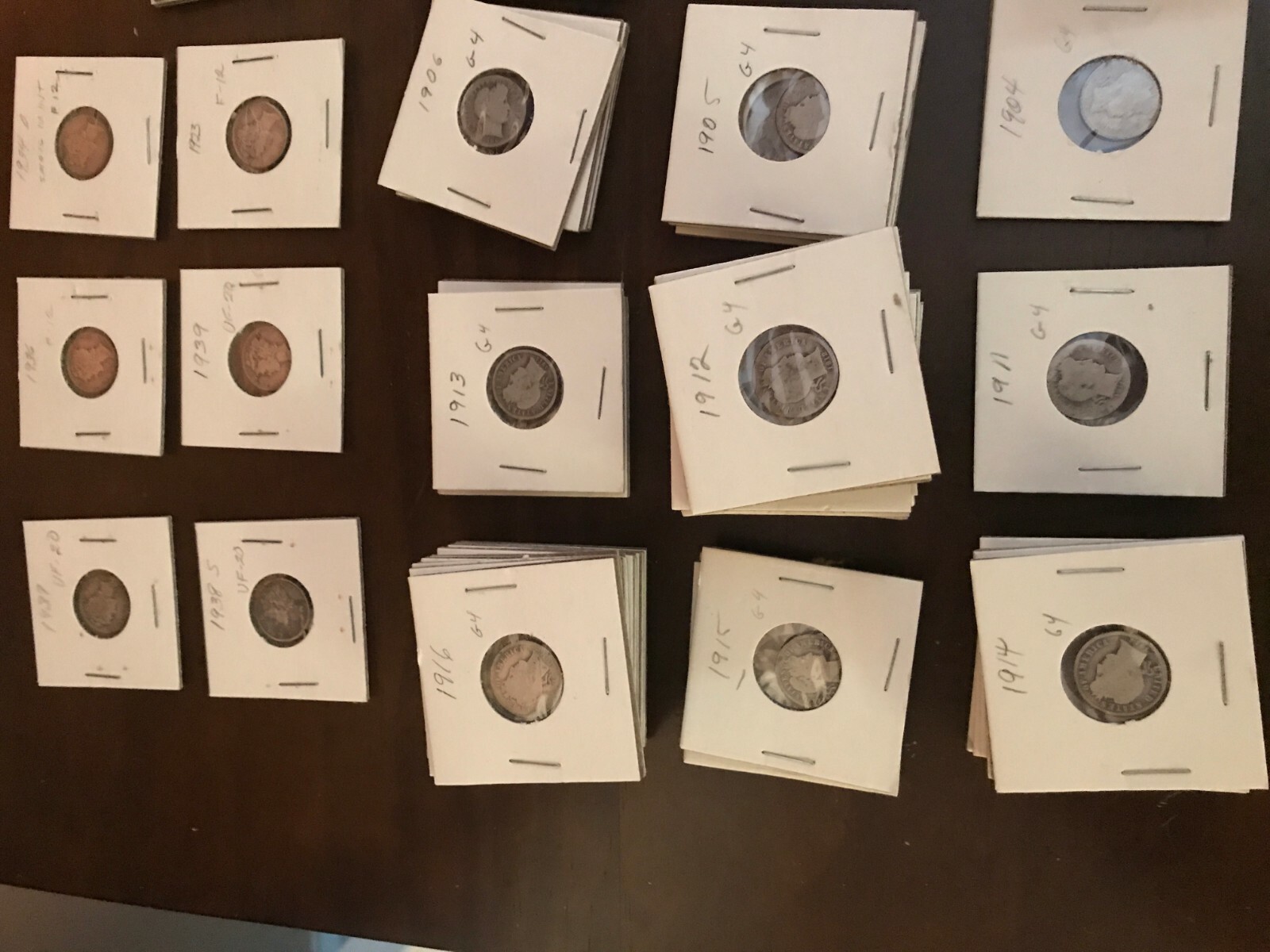 Lot of 72 Silver Barber Dimes Dated From 1902 to 1917 Estate Sale