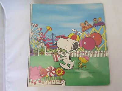 Vintage 60's Plymouth Peanuts Snoopy & Friends at the Circus Vinyl 3 Ring Binder