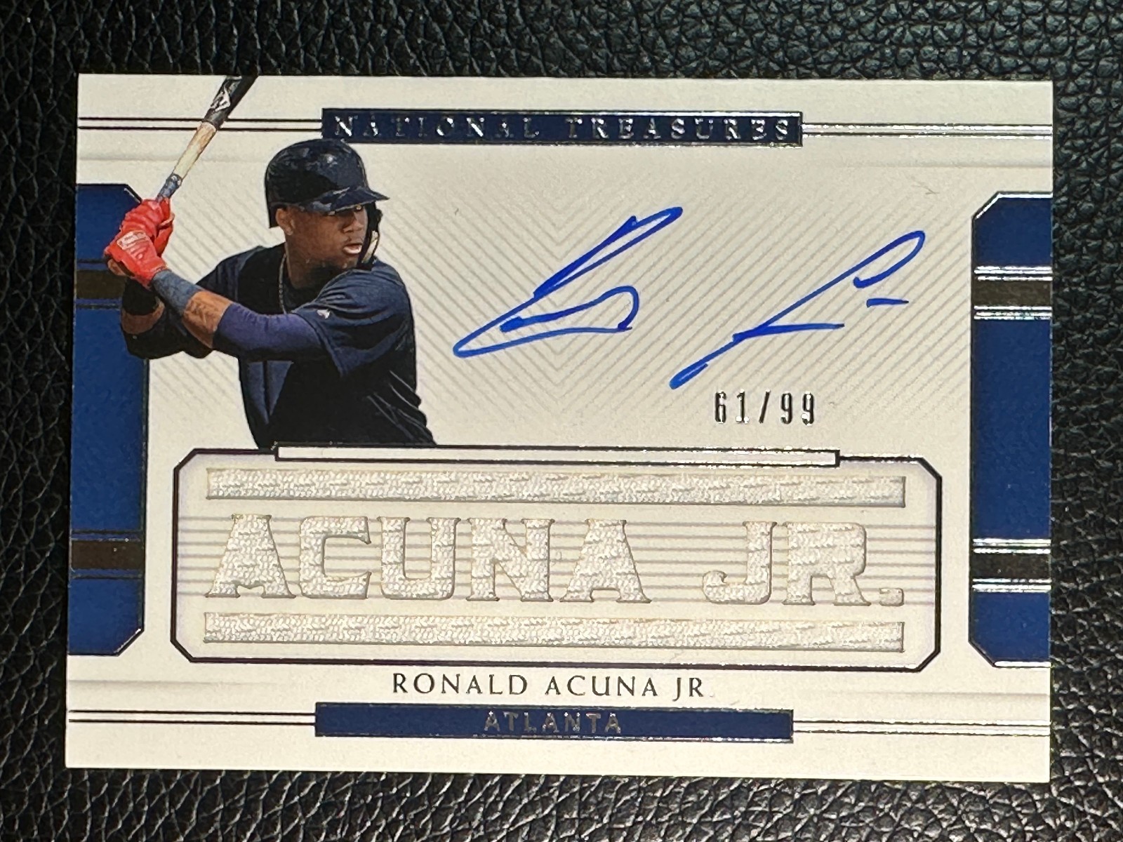 2018 National Treasures Ronald Acuna Jr 81/99 Auto Autograph Jersey RC Rookie