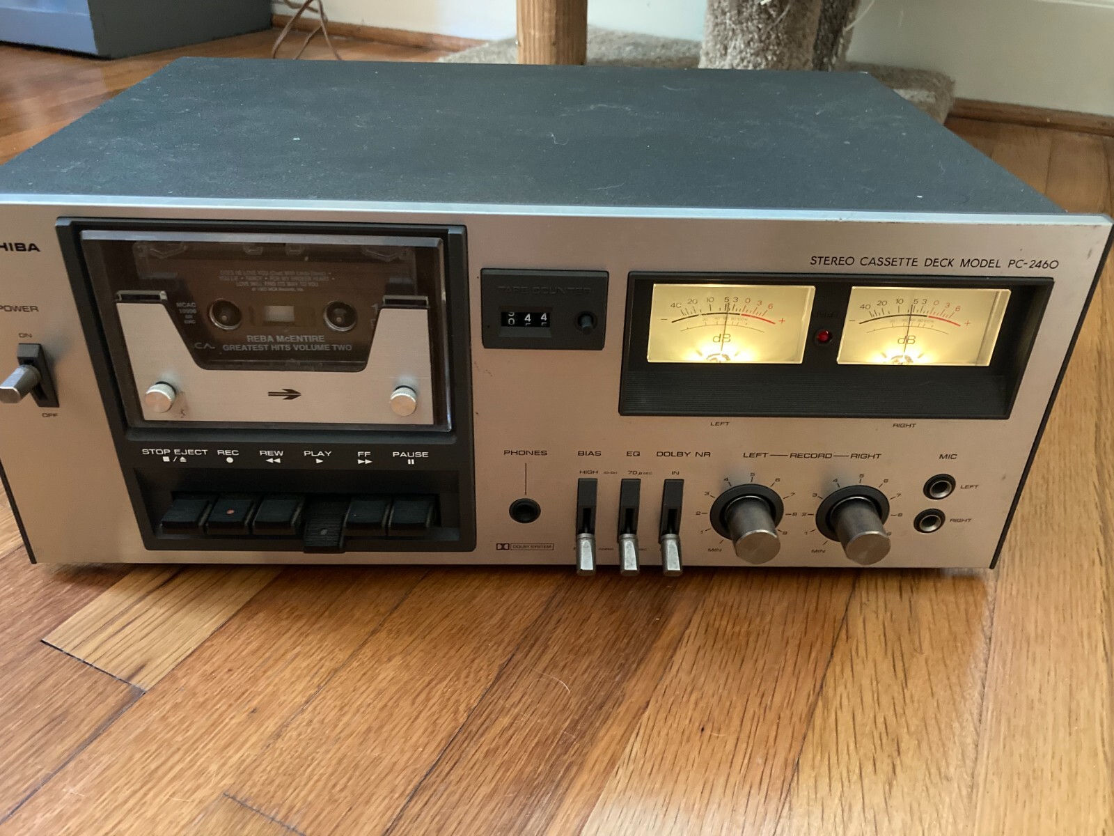 Toshiba Stereo Cassette Deck Model PC-2460. PARTS OR REPAIR