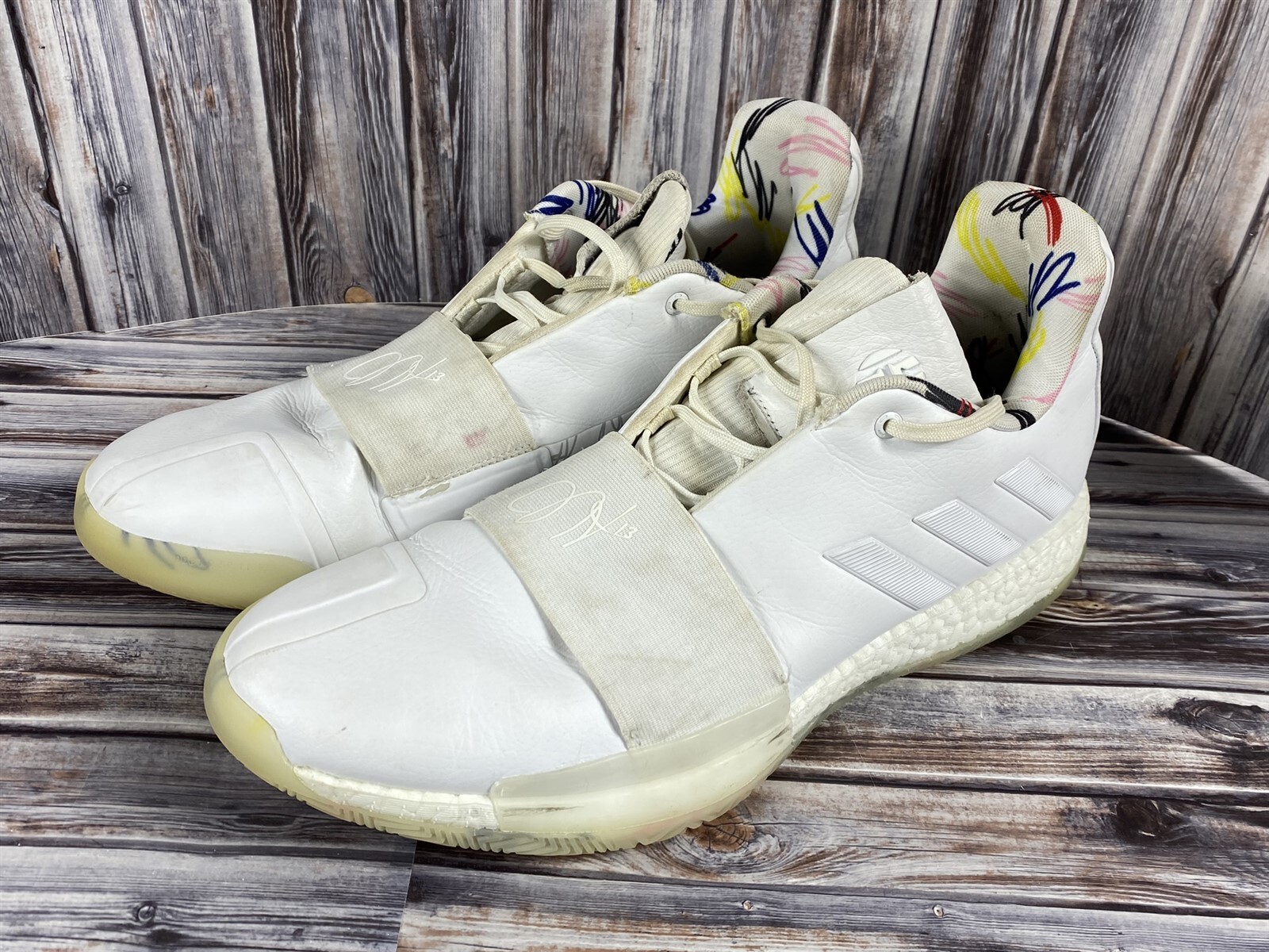Adidas Harden Vol 3 Doodle Men's 13 Cloud White Boost