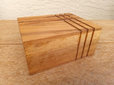 Wooden Challenge Box Puzzle 3.5'' x 3'' x 1.75 NEW