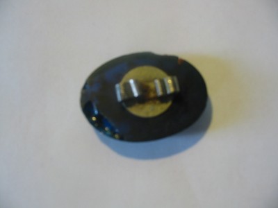 Vintage BOLO TIE STEER BULL HEAD GOLD FLAKE in LUCITE RESIN blue approx 1 1/2''