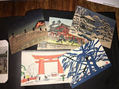 HUGE lot 180 Japan postcards 1961 Rotary convention ephemera woodblock HIROSHIMA