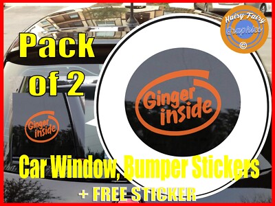 GINGER INSIDE JOKE NOVELY FUNNY car bike van window bumper sticker vinyl decal 