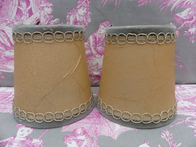 Abat Jour Vintage FranÃ§Ais Ã  Froufrous FabriquÃ© En Vessie De Porc Bon Ã©Tat 50'S