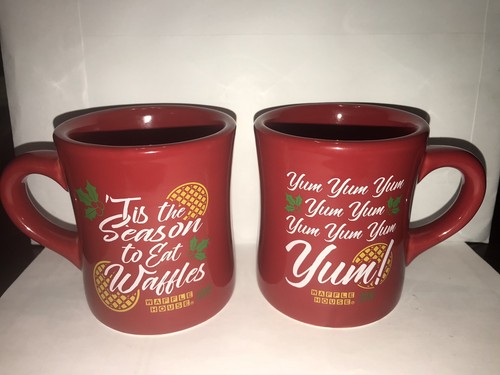 WAFFLE HOUSE 2018 CHRISTMAS HOLIDAY COFFEE MUG SET OF 2 NEW RED