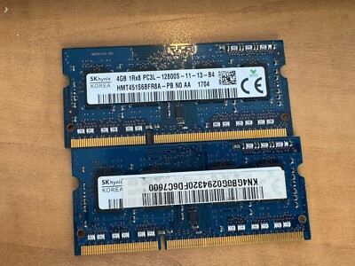 SK Hynix 4GB 1RX8 PC3L-12800S-11-13-B4 Laptop Memory HMT451S6BFR8A-PB Tested