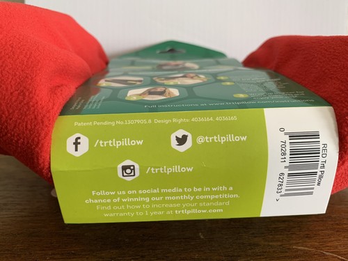 GENUINE Trtl Scientifically Proven Soft Neck Support Travel Pillow In Red