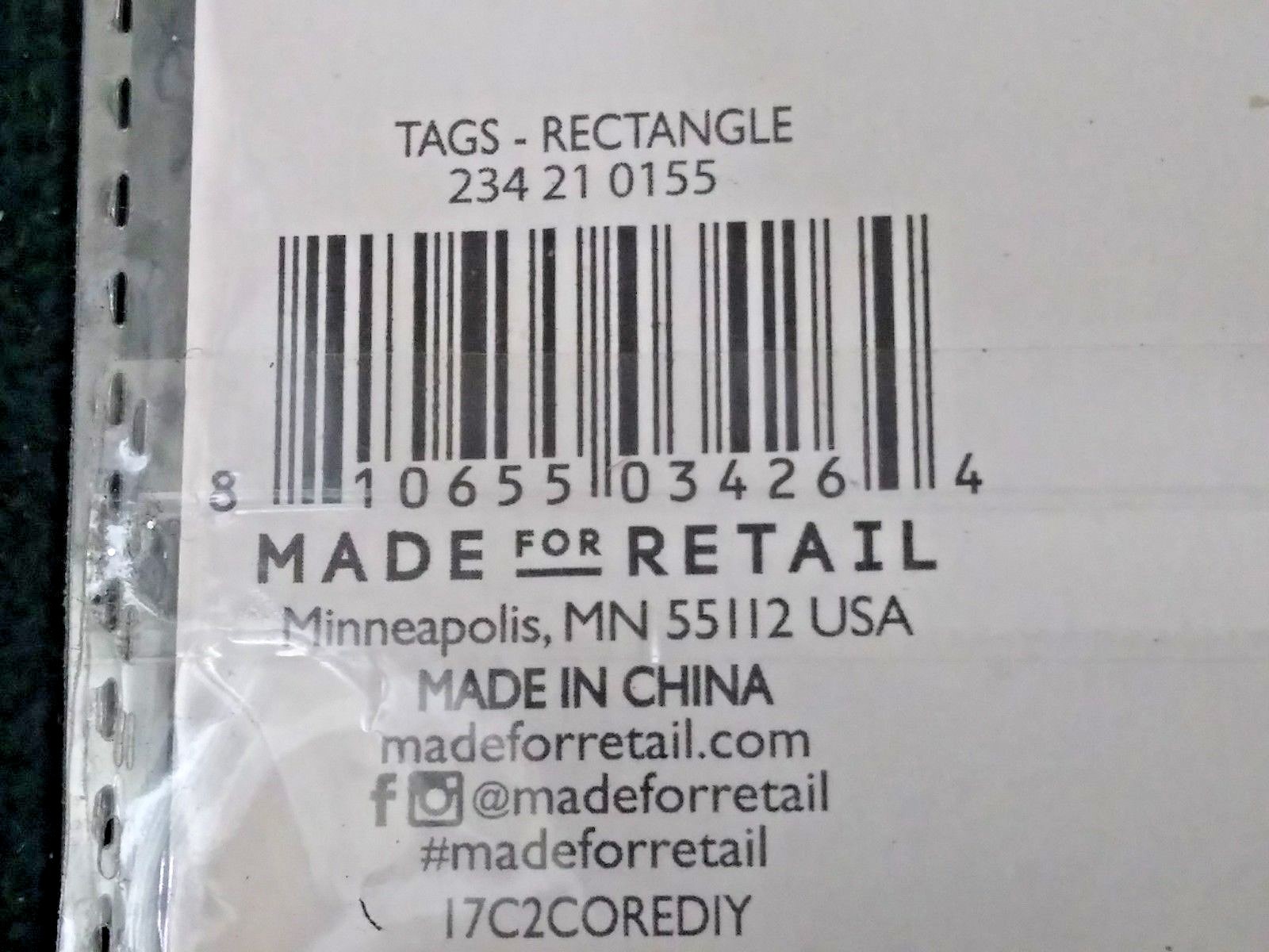 Rose Gold Foil Tags Made For Retail 5 Sheets, 8 tags/Sheet NEW (40 tags)(CR037)